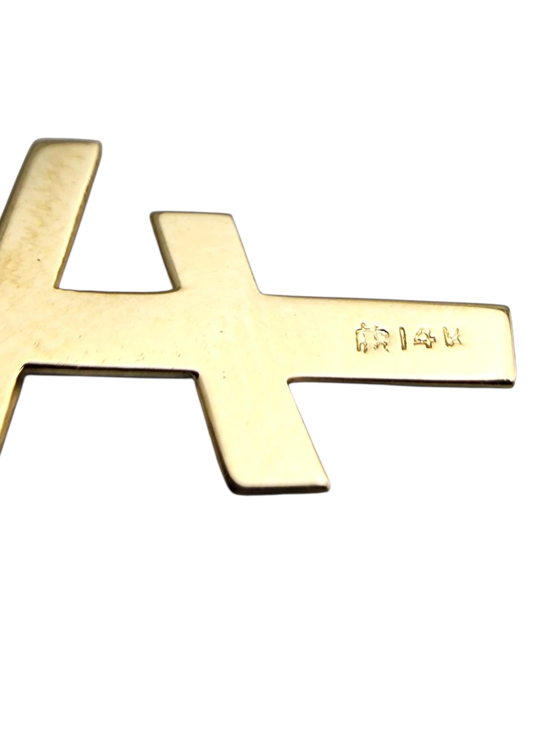 Pendentif croix orthodoxe en or jaune 14 carats #23910 en vente 2