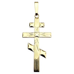 14 Karat Yellow Gold Eastern Orthodox Cross Pendant #23910