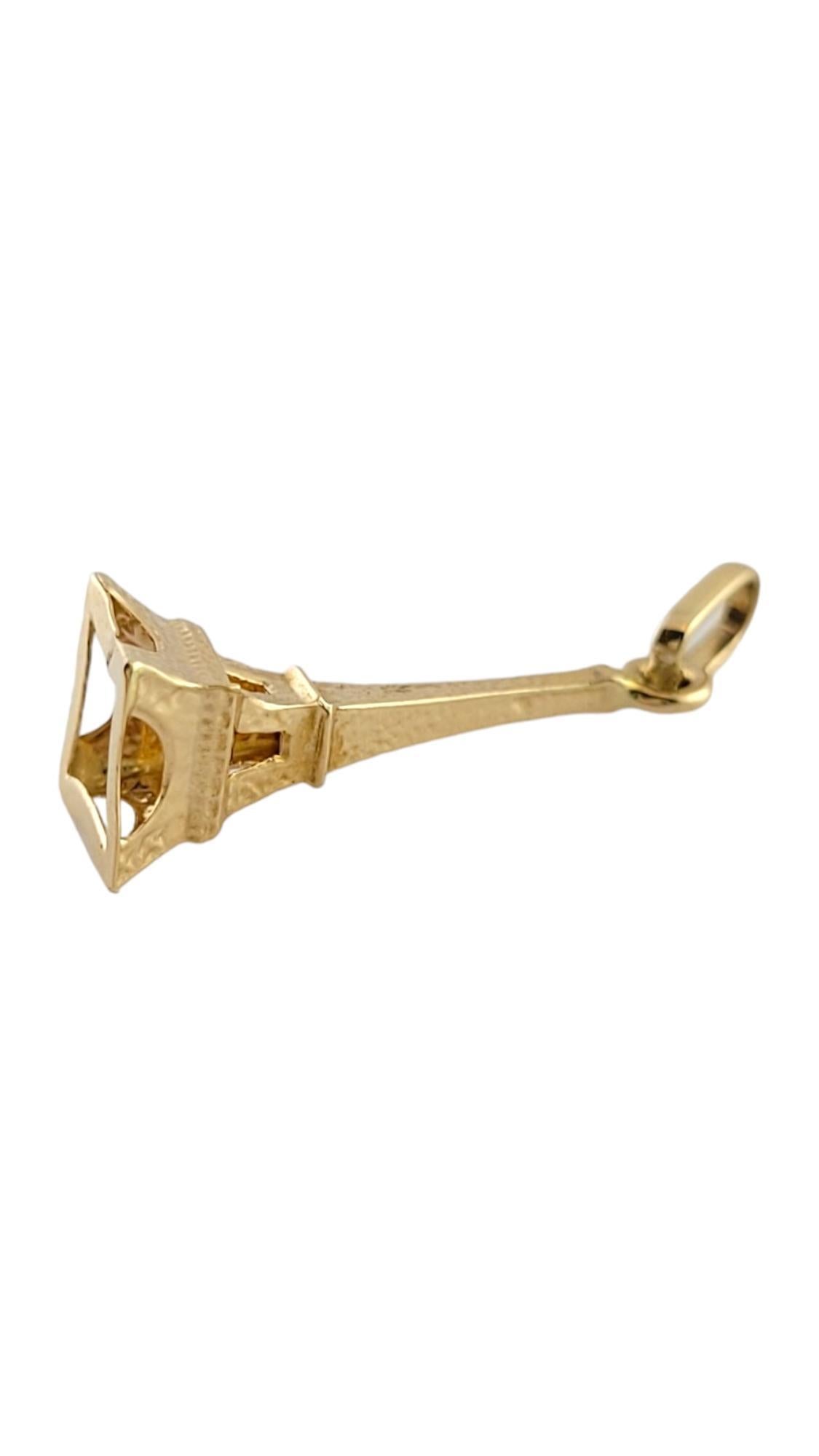 14 Karat Yellow Gold Eiffel Tower Charm

This beautiful Eiffel Tower charm was meticulously crafted from 14K yellow gold and has beautiful detailing!

Size: 17.50mm X 6.22mm X 6.22mm
Length w/ bail: 21.67mm'

Weight: 0.26 dwt/ 0.41 g

Tested