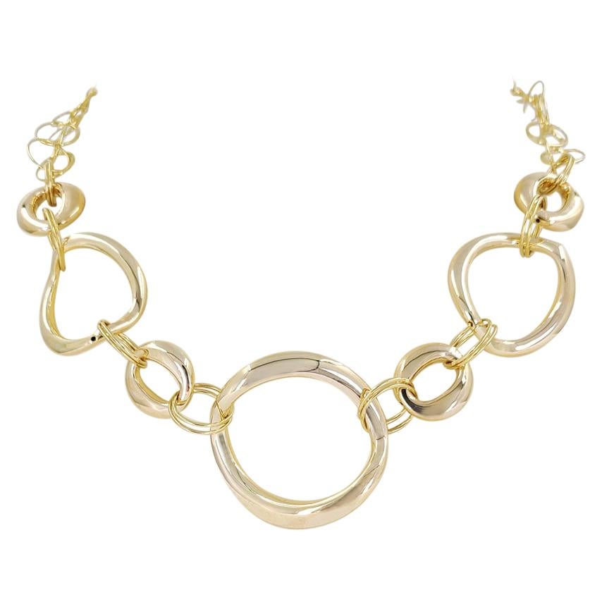 Yellow Gold Electroform Link Necklace
