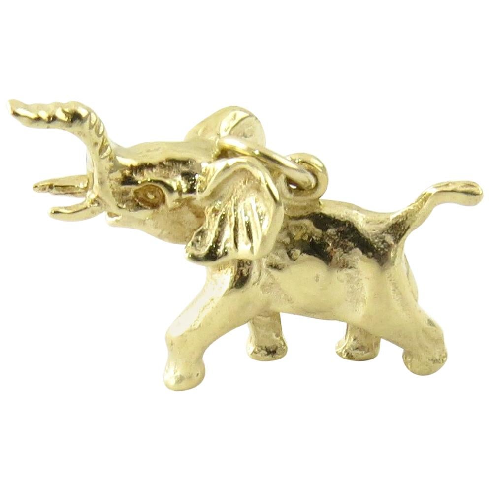 14 Karat Yellow Gold Elephant Charm