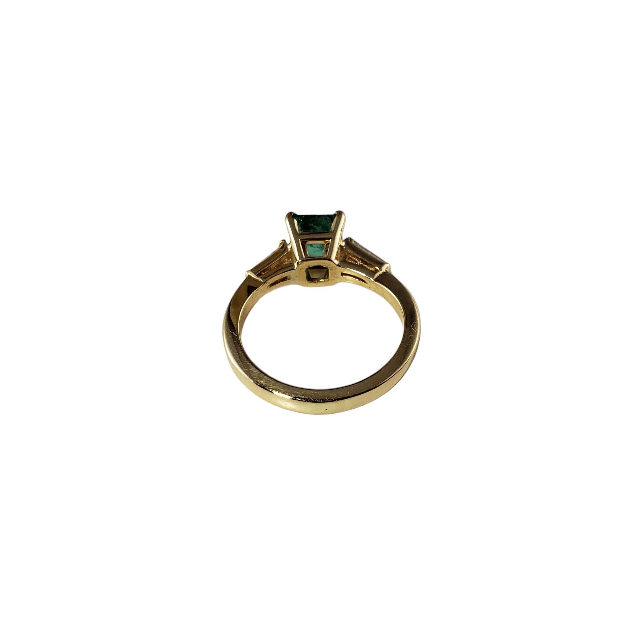  14 Karat Yellow Gold Emerald and Diamond Ring Size 6 #14334 For Sale 4