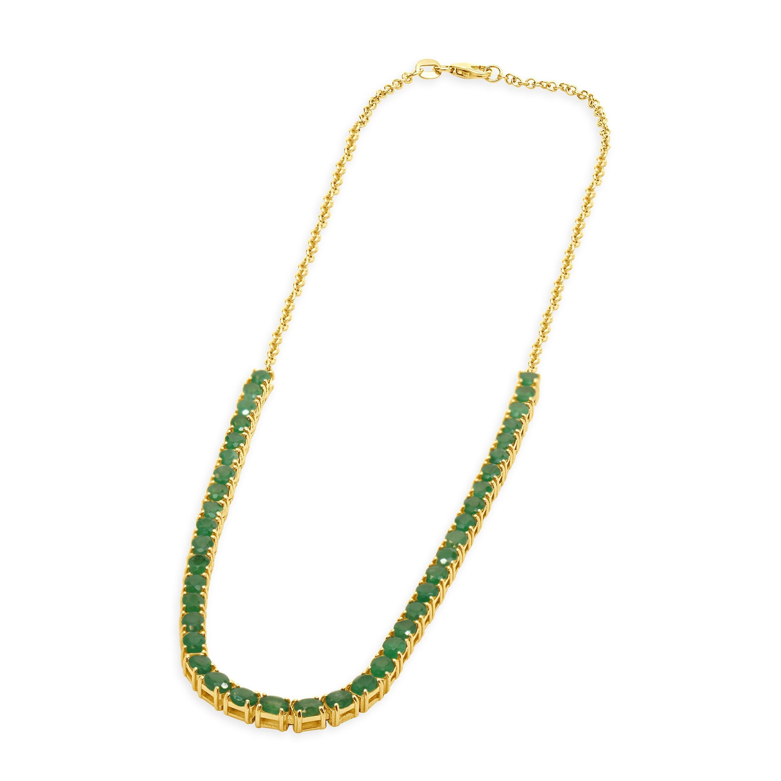 Collier en or jaune 14 carats avec émeraudes Excellent état - En vente à Scottsdale, AZ