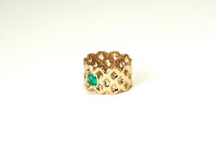 14 Karat Yellow Gold Emerald Ring