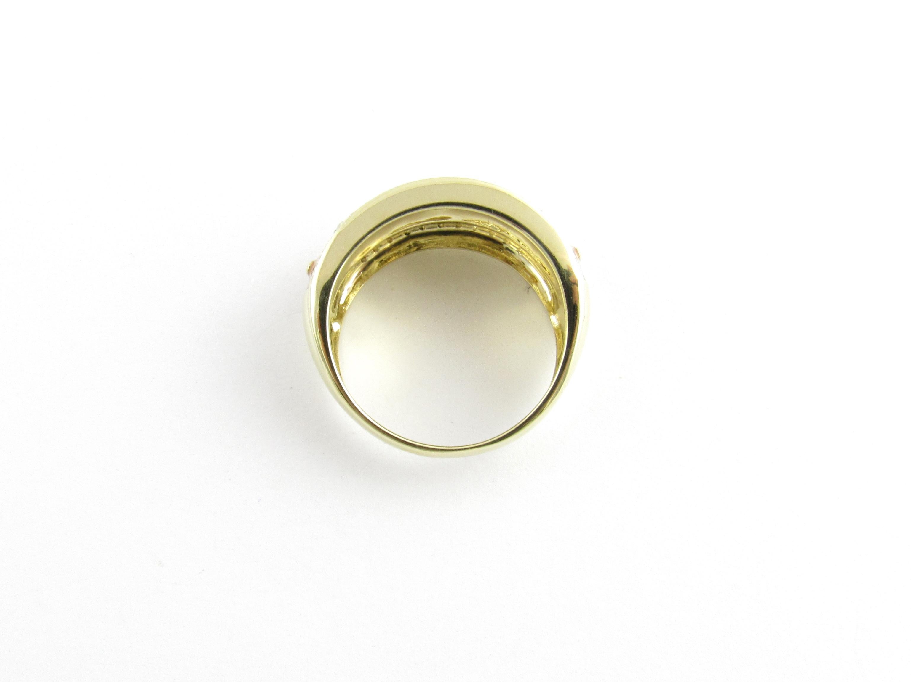 14 Karat Yellow Gold Enamel and Diamond Ring In Good Condition In Washington Depot, CT