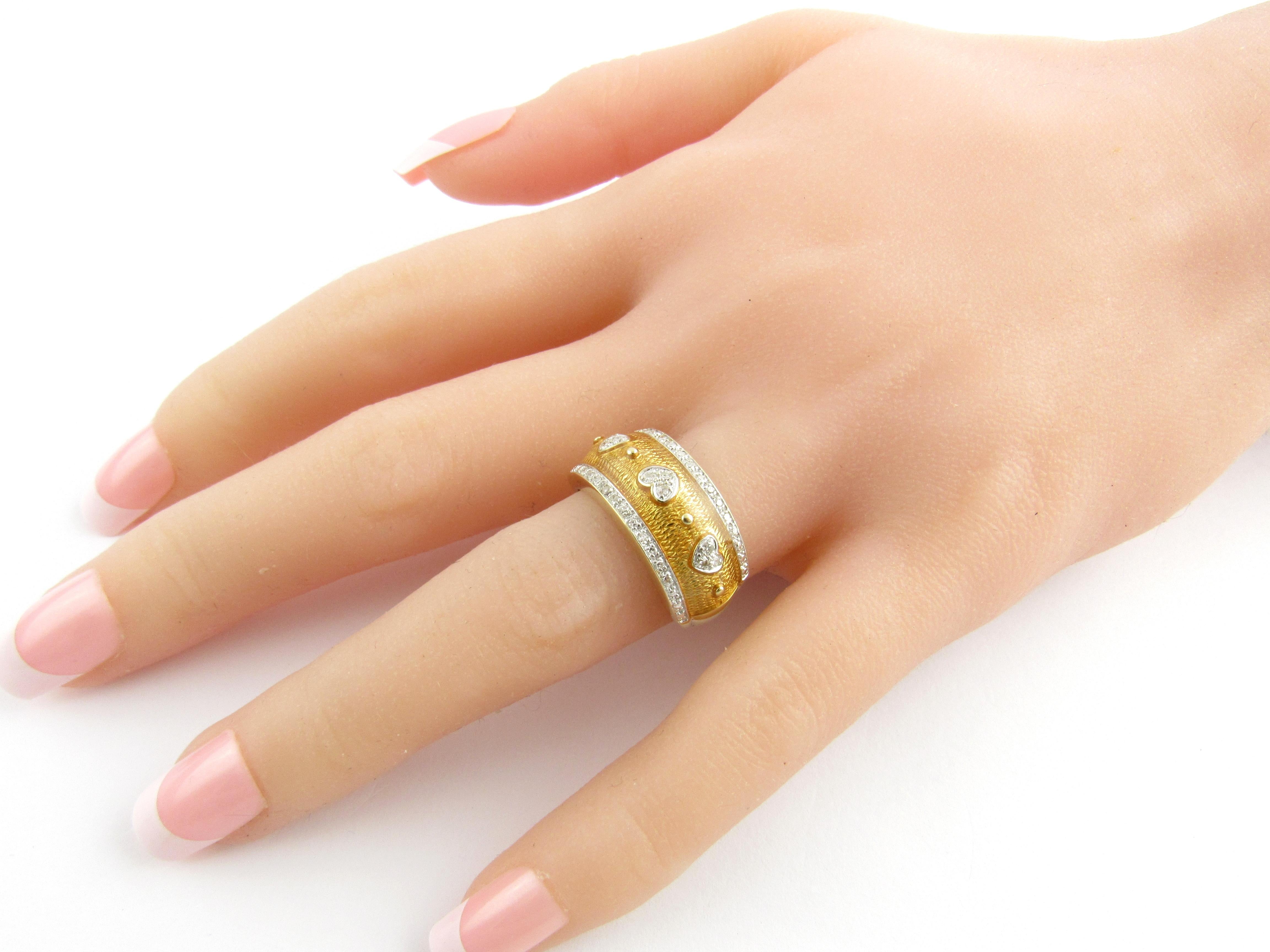 14 Karat Yellow Gold Enamel and Diamond Ring 3
