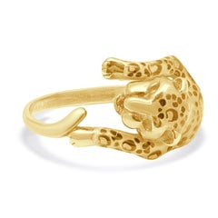 14 Karat Yellow Gold Enamel Cheetah Ring