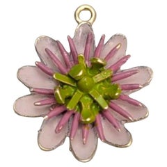 Colgante Flor de Esmalte de Oro Amarillo de 14 Kilates #21643