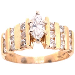 Bague de fiançailles en or jaune 14 carats, poids total de 1,50 diamant