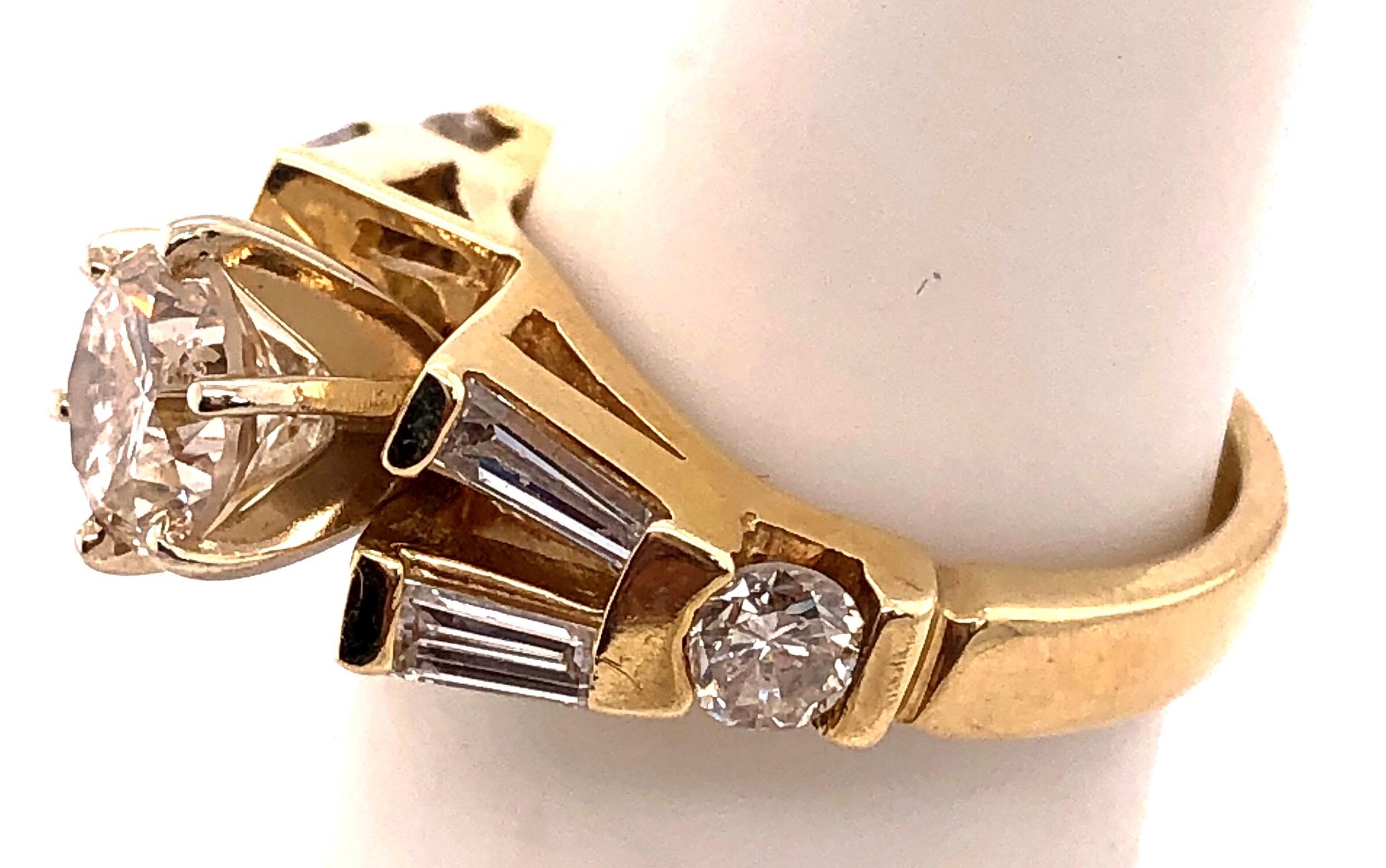 Bague de fiançailles en or jaune 14 carats, poids total de 1,50 diamant en vente 5