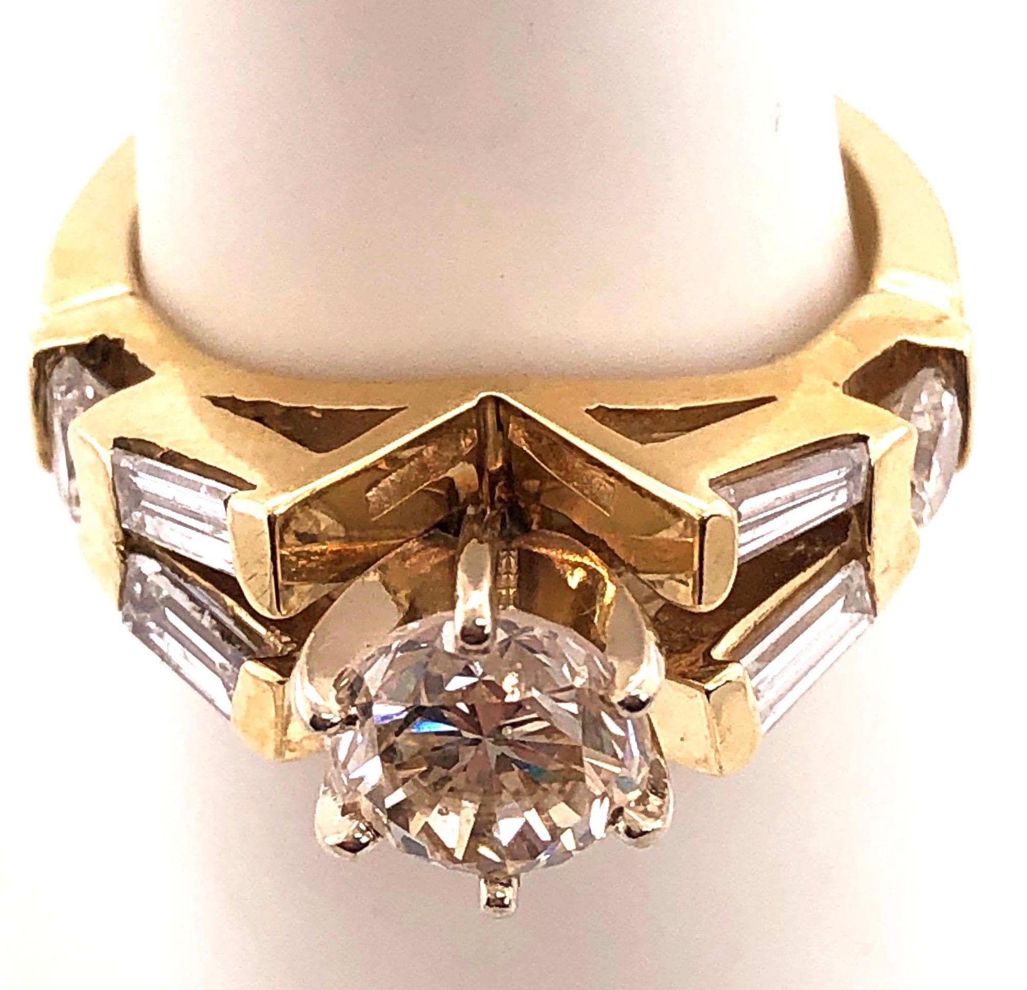 14 Karat Gelbgold Verlobungsring 1,50 Gesamt Diamantgewicht im Angebot 6