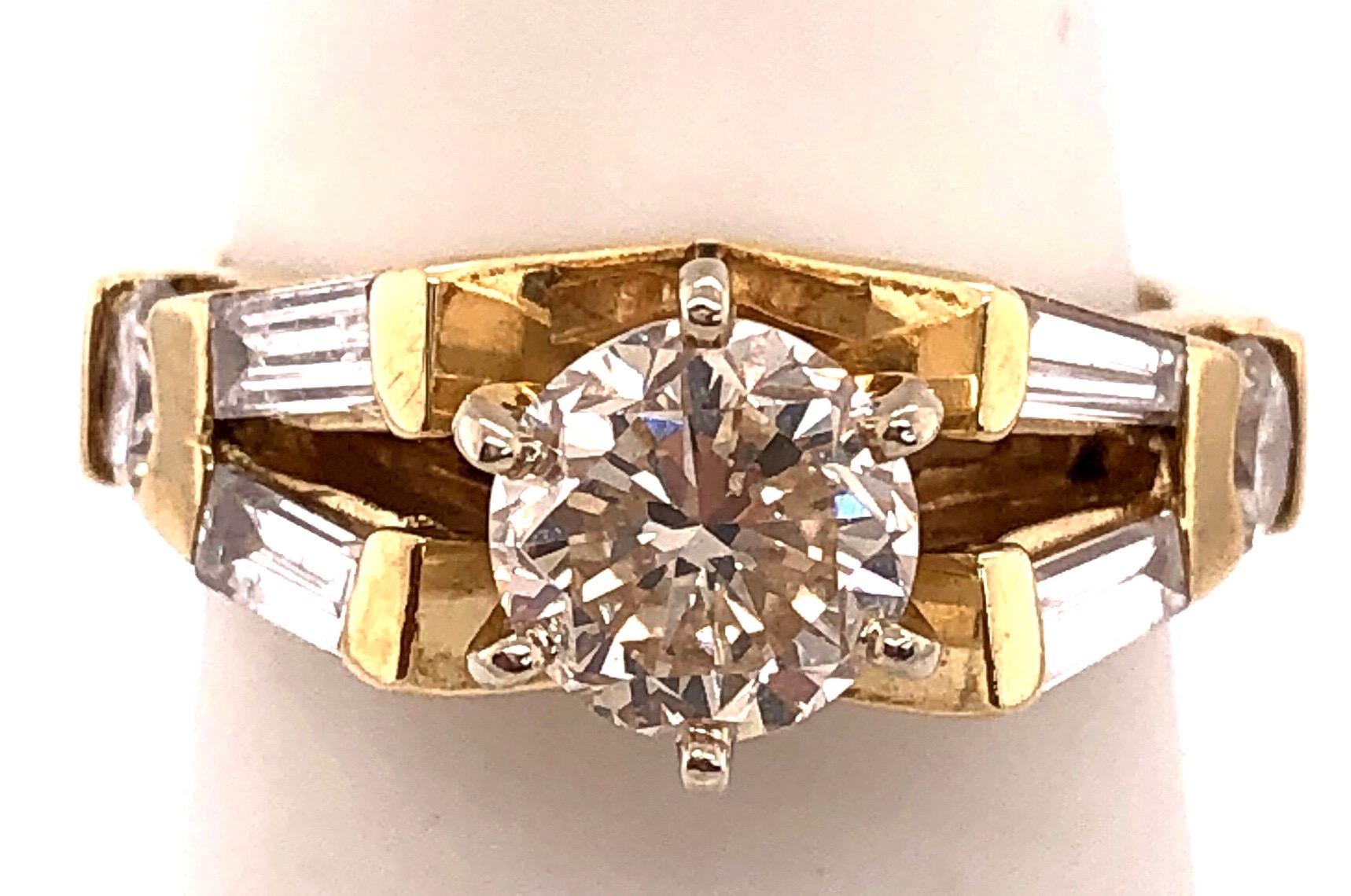 14 Karat Gelbgold Verlobungsring 1,50 Gesamt Diamantgewicht (Moderne) im Angebot