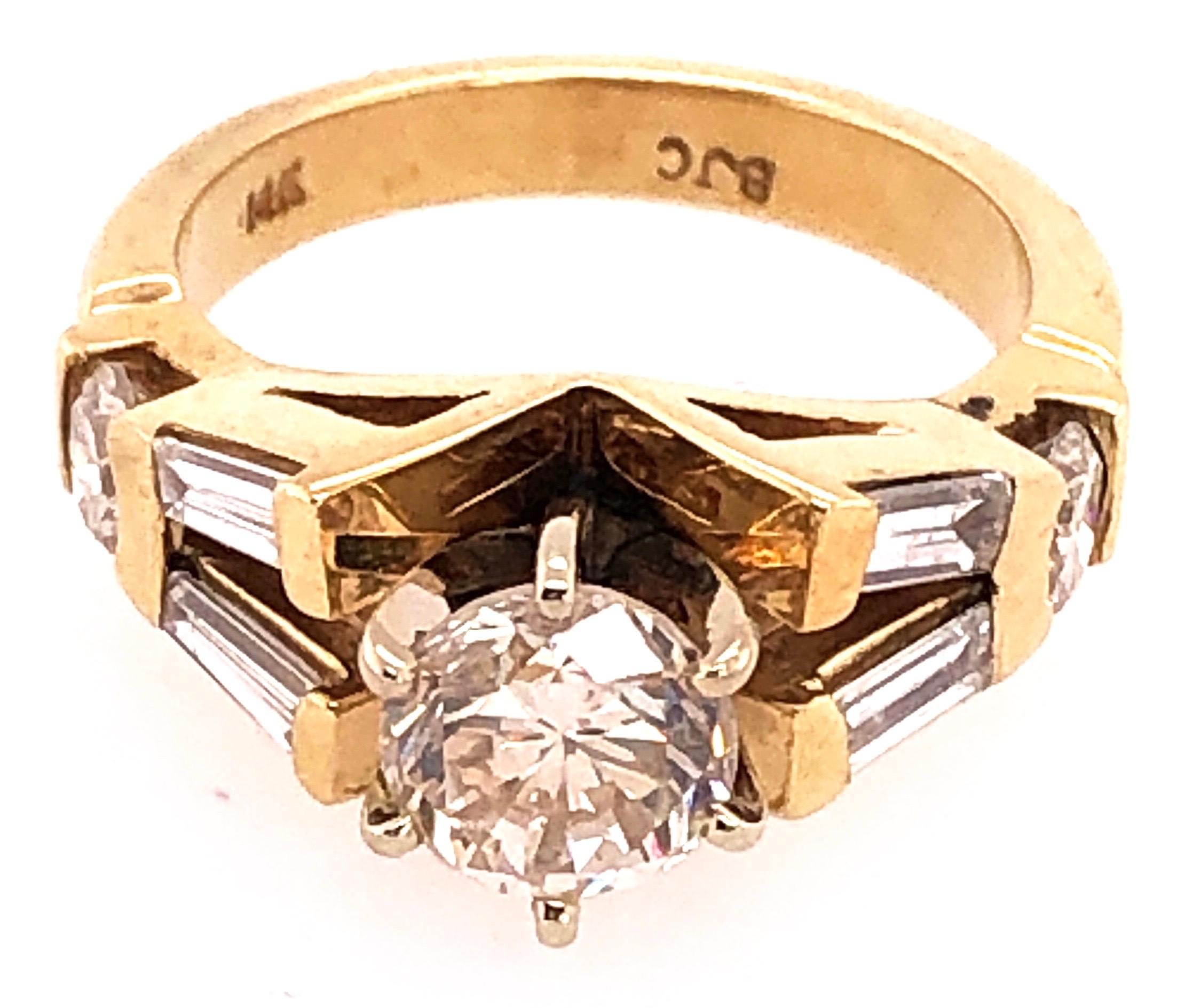 14 Karat Gelbgold Verlobungsring 1,50 Gesamt Diamantgewicht für Damen oder Herren im Angebot