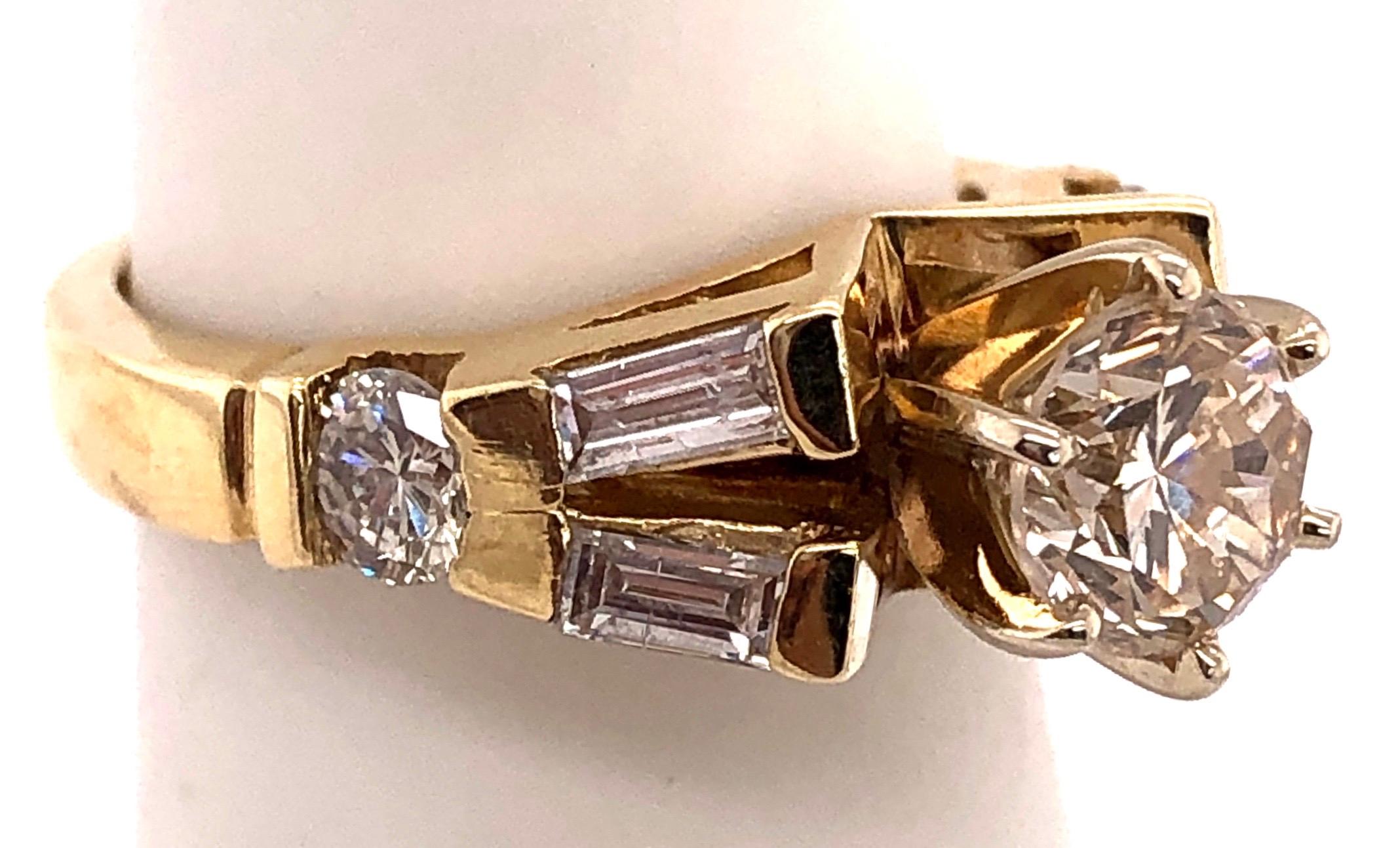 Bague de fiançailles en or jaune 14 carats, poids total de 1,50 diamant en vente 1