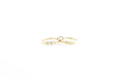 14 Karat Yellow Gold Engagement Ring and Wedding Band Charm