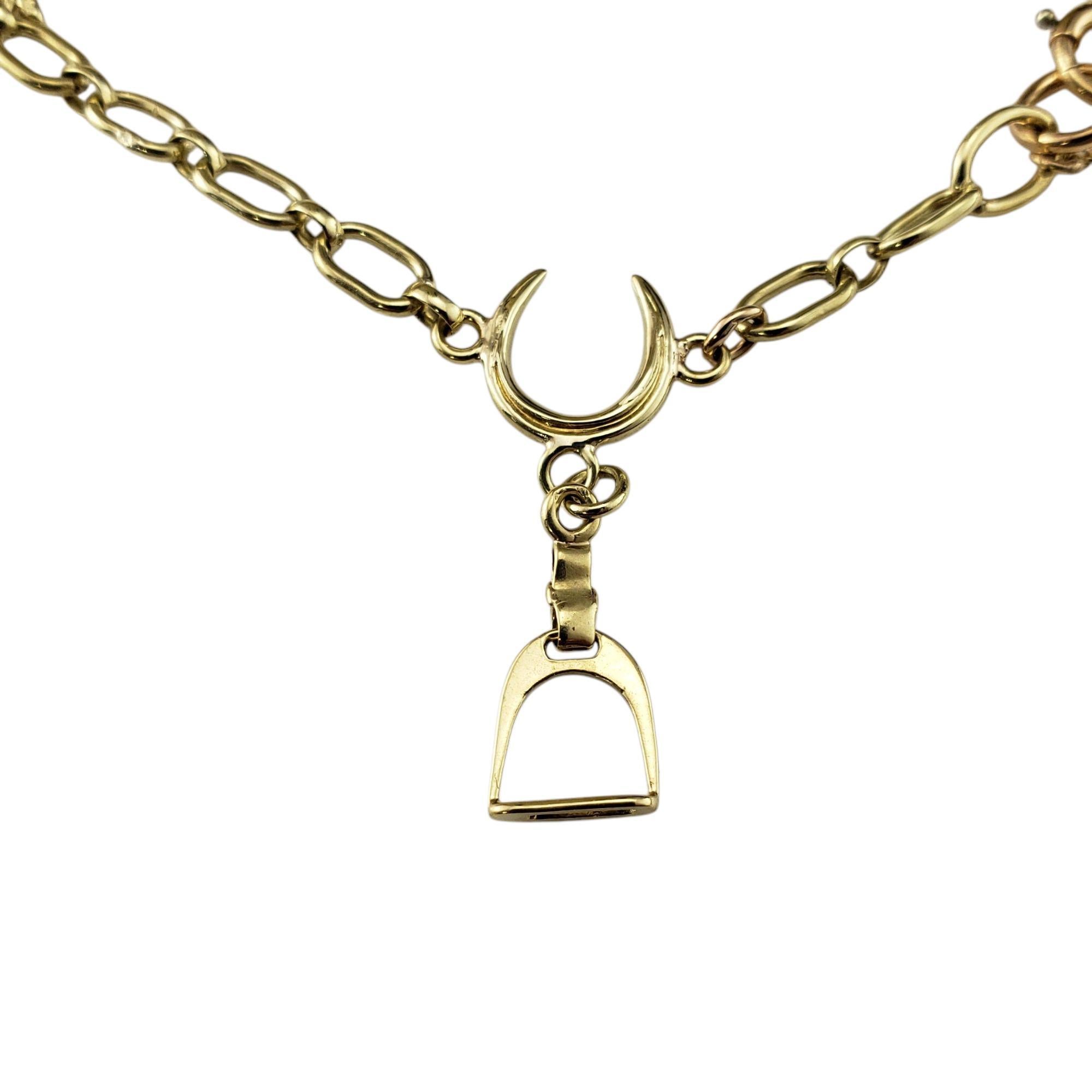 Bracelet à breloques équestres en or jaune 14 carats n° 21367 Pour femmes en vente