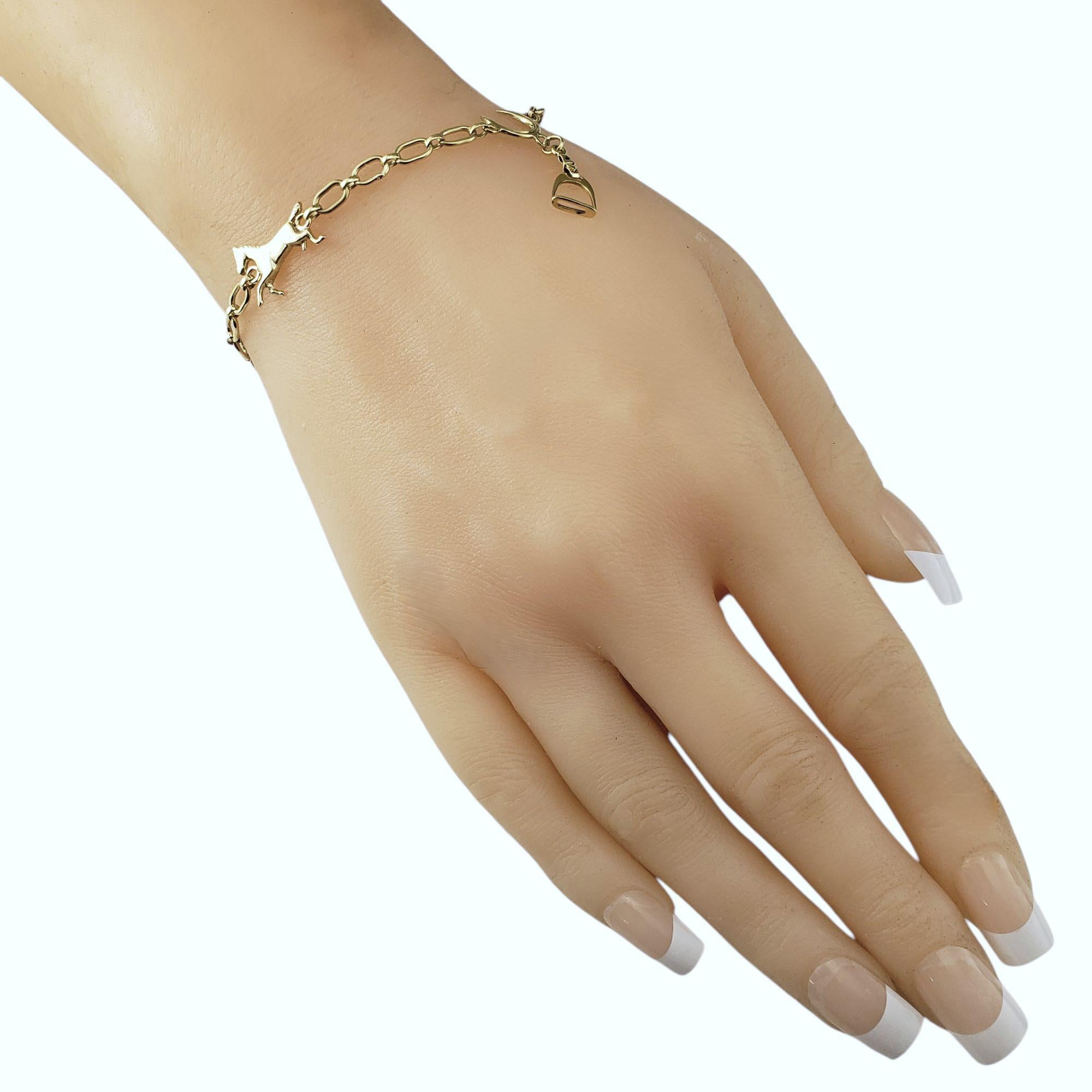 Bracelet à breloques équestres en or jaune 14 carats n° 21367 en vente 2