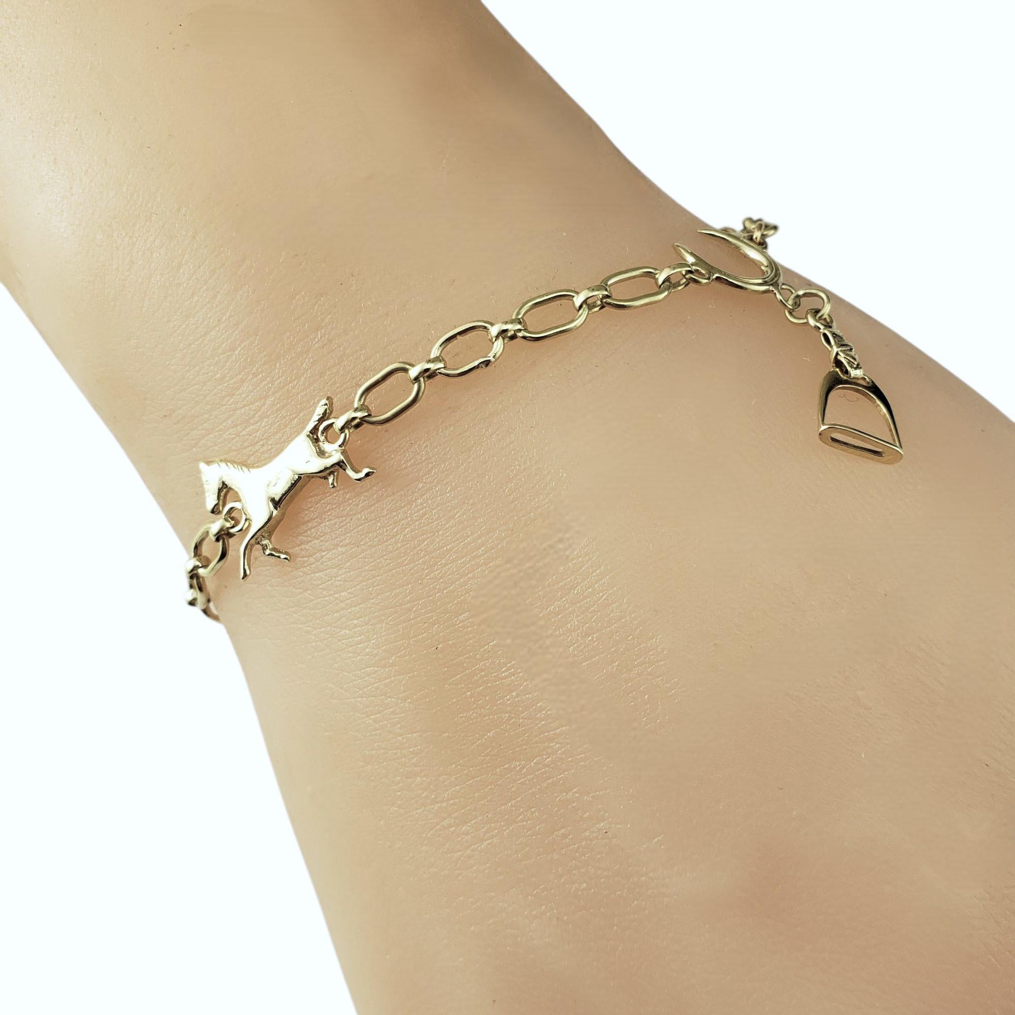 Bracelet à breloques équestres en or jaune 14 carats n° 21367 en vente 3
