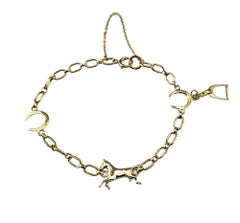 14 Karat Yellow Gold Equestrian Charm Bracelet #21367