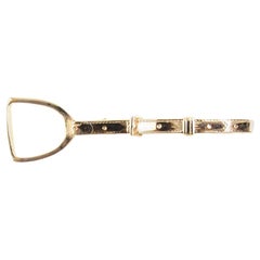 14 Karat Yellow Gold Equestrian Stirrup Brooch or Pin