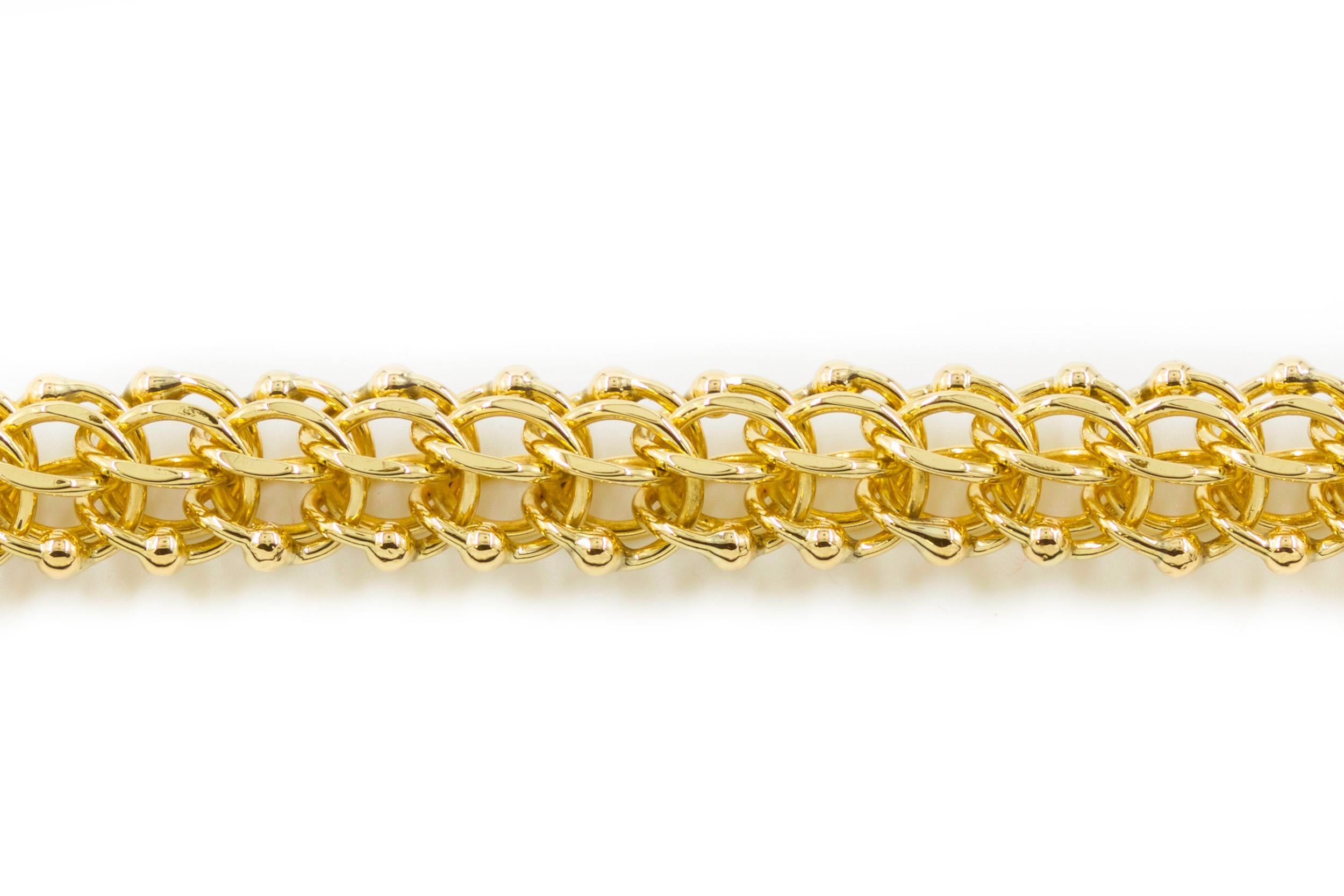 14 Karat Yellow Gold Estate Triple-Link Chain Bracelet 1