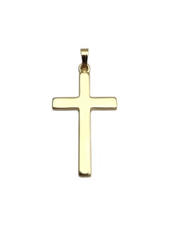 14 Karat Yellow Gold Etched Cross Pendant #23497