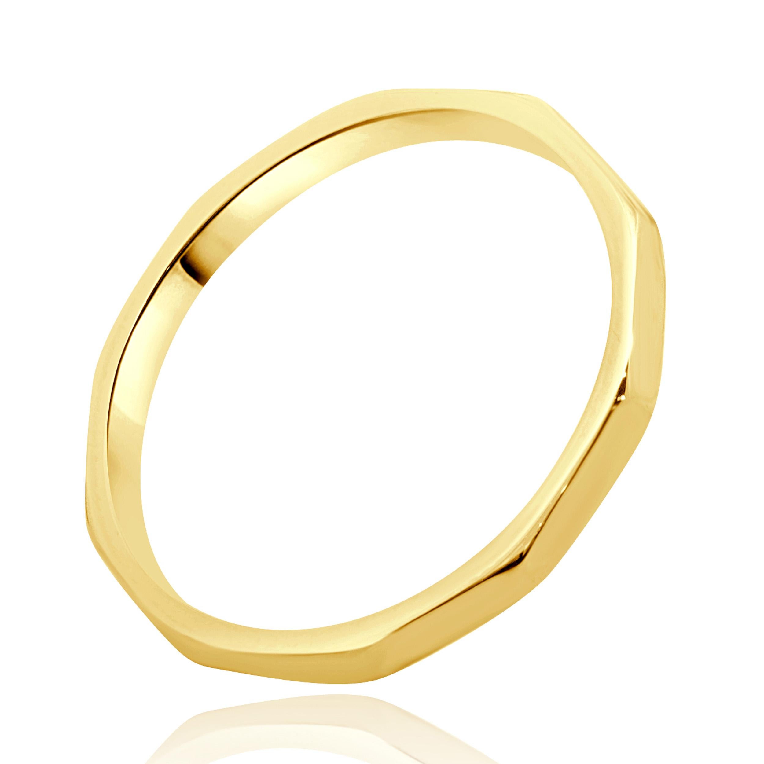 Femenino o masculino Anillo facetado de oro amarillo de 14 quilates en venta
