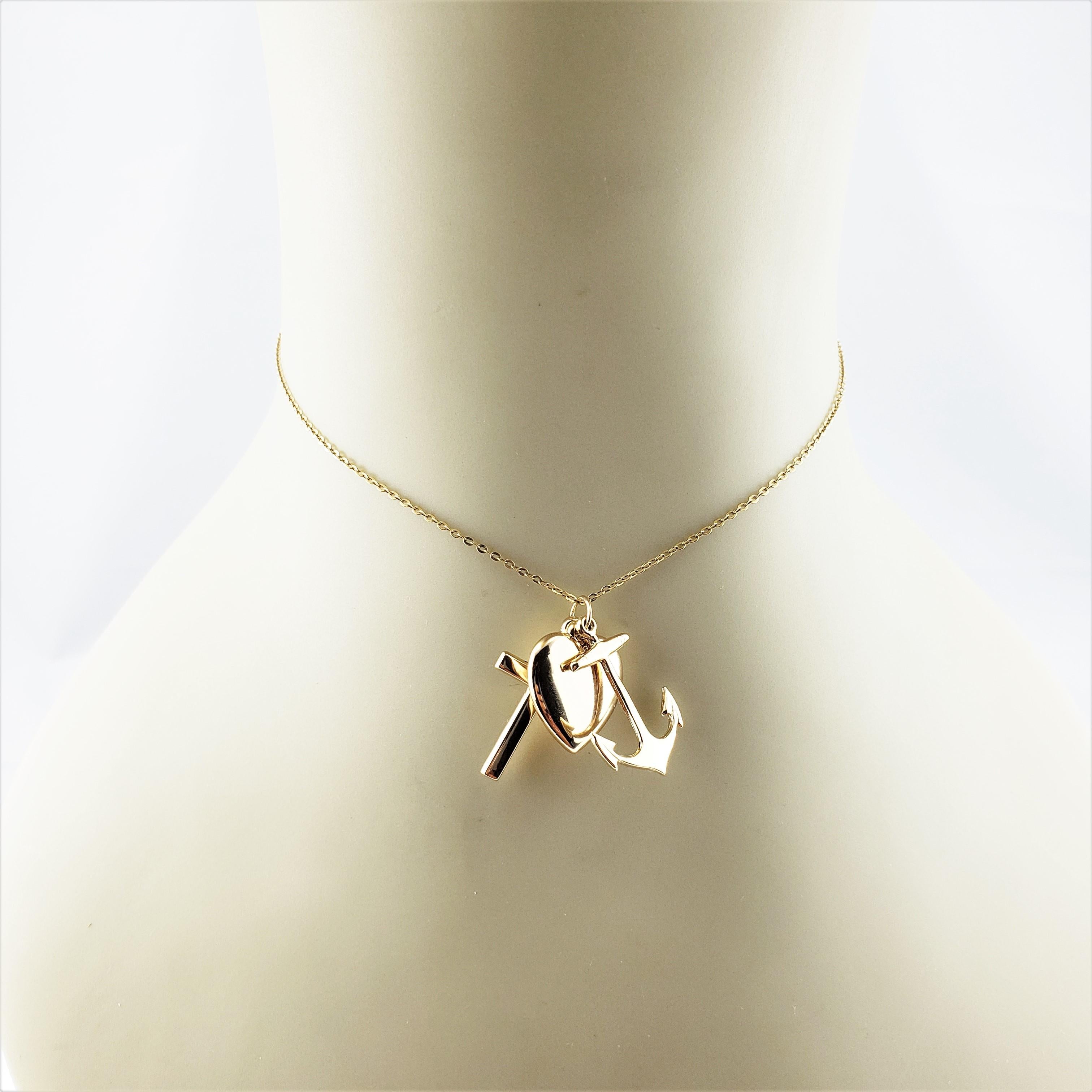 Women's 14 Karat Yellow Gold Faith, Hope and Charity Charm