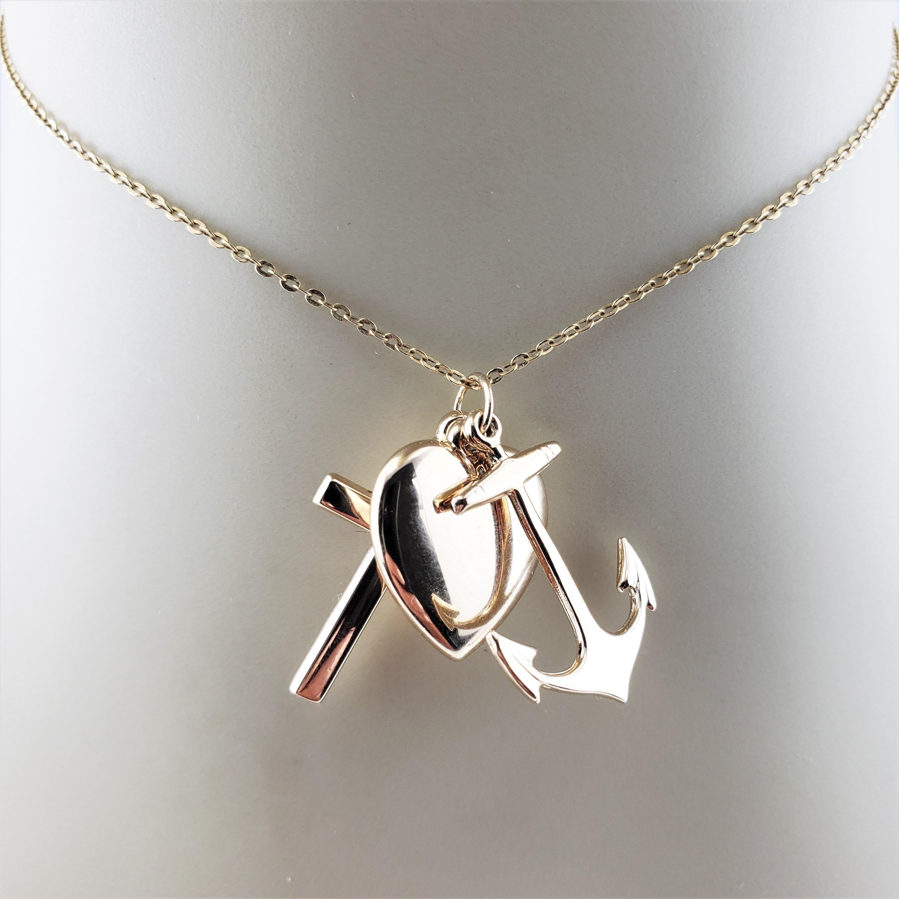 14 Karat Yellow Gold Faith, Hope and Charity Charm 1