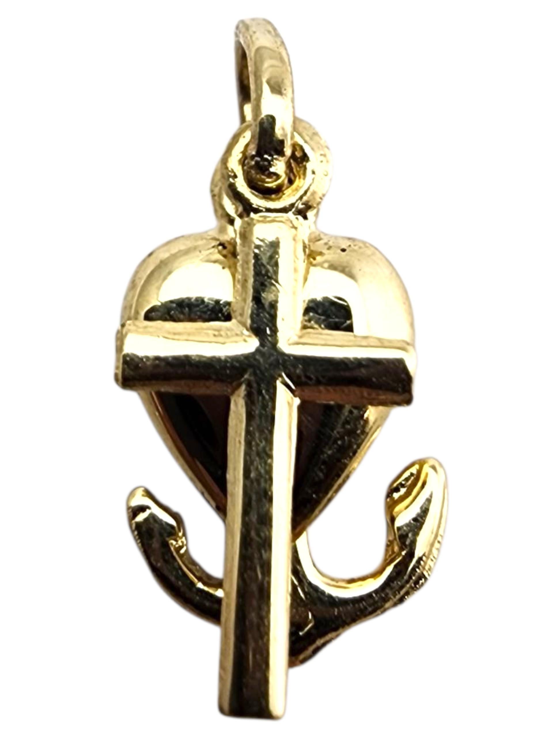 Charm en or jaune 14 carats pour la foi, l'espoir et l'amour #23694 en vente 2