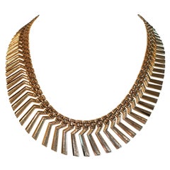 Vintage 14 Karat Yellow Gold Fancy Fringe Collar Necklace