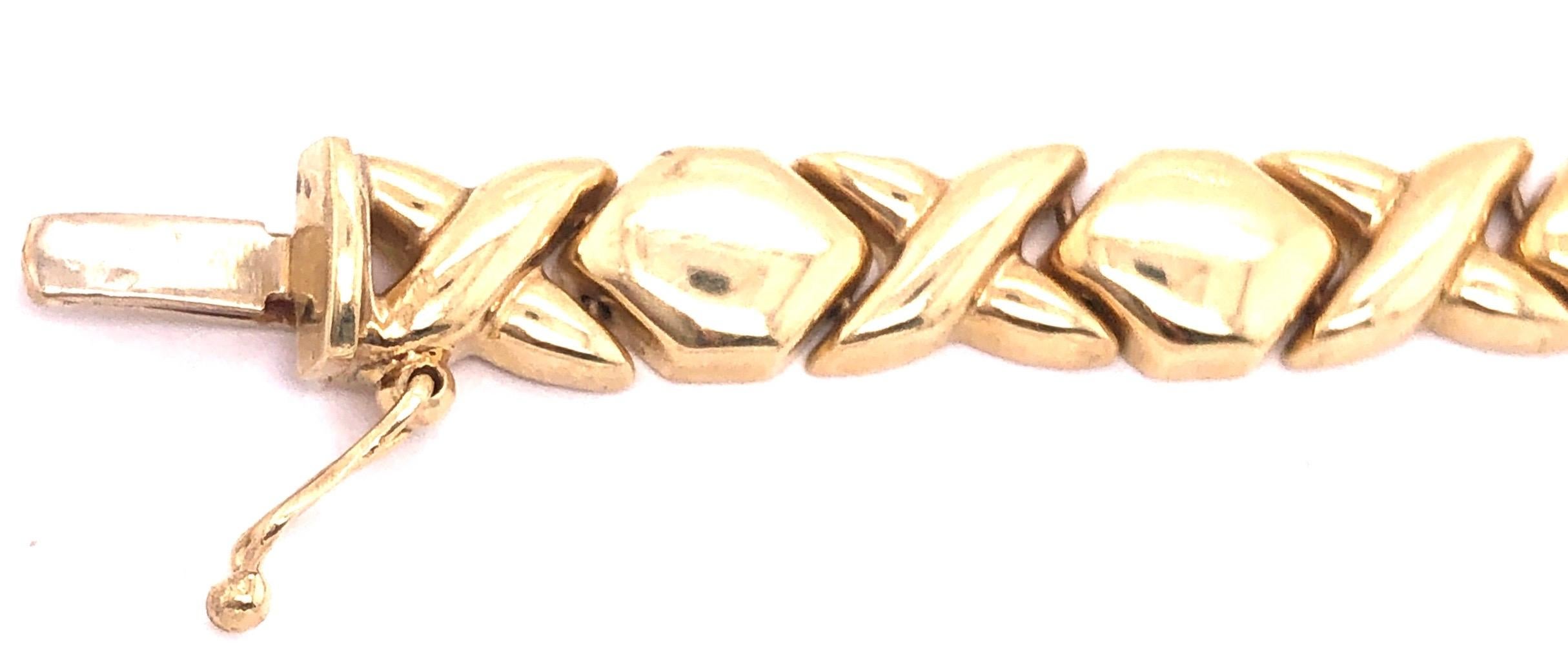 14 Karat Yellow Gold Fancy Link Bracelet For Sale 5