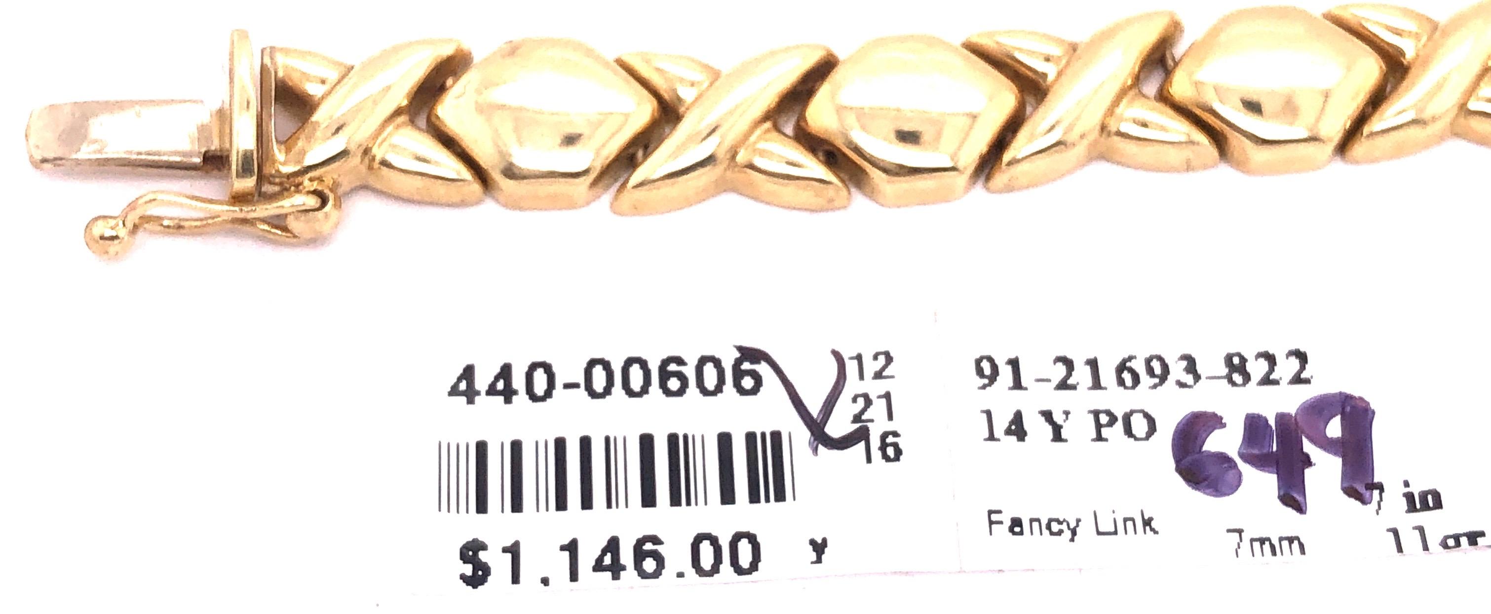 Bracelet à maillons fantaisie en or jaune 14 carats en vente 6