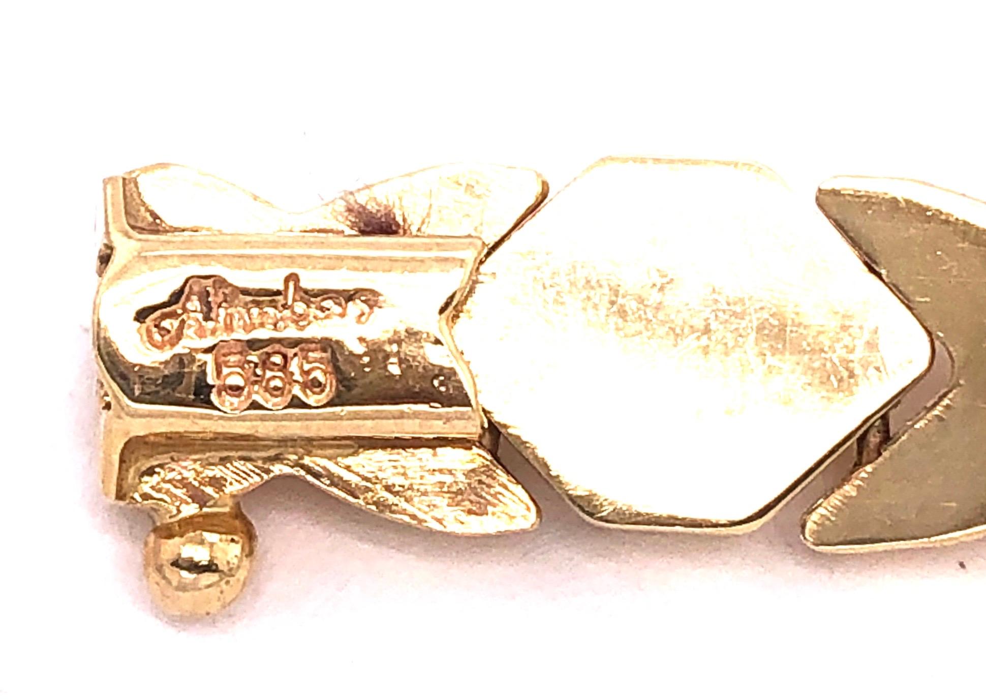 Women's or Men's 14 Karat Yellow Gold Fancy Link Bracelet For Sale
