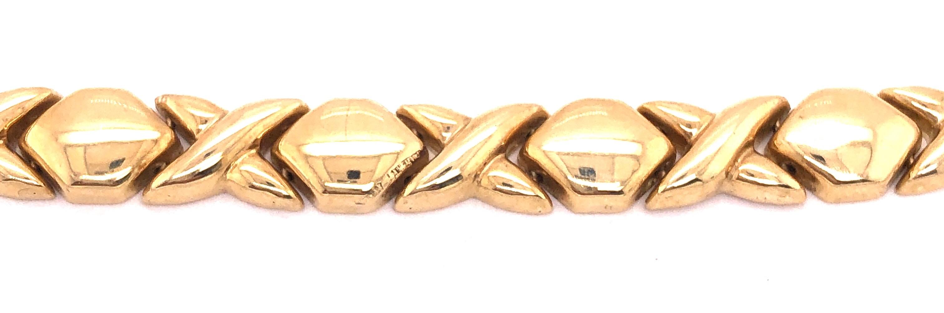 14 Karat Yellow Gold Fancy Link Bracelet For Sale 1