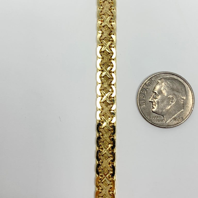 14 Karat Yellow Gold Fancy Link Aurafin Bracelet For Sale at 1stDibs ...