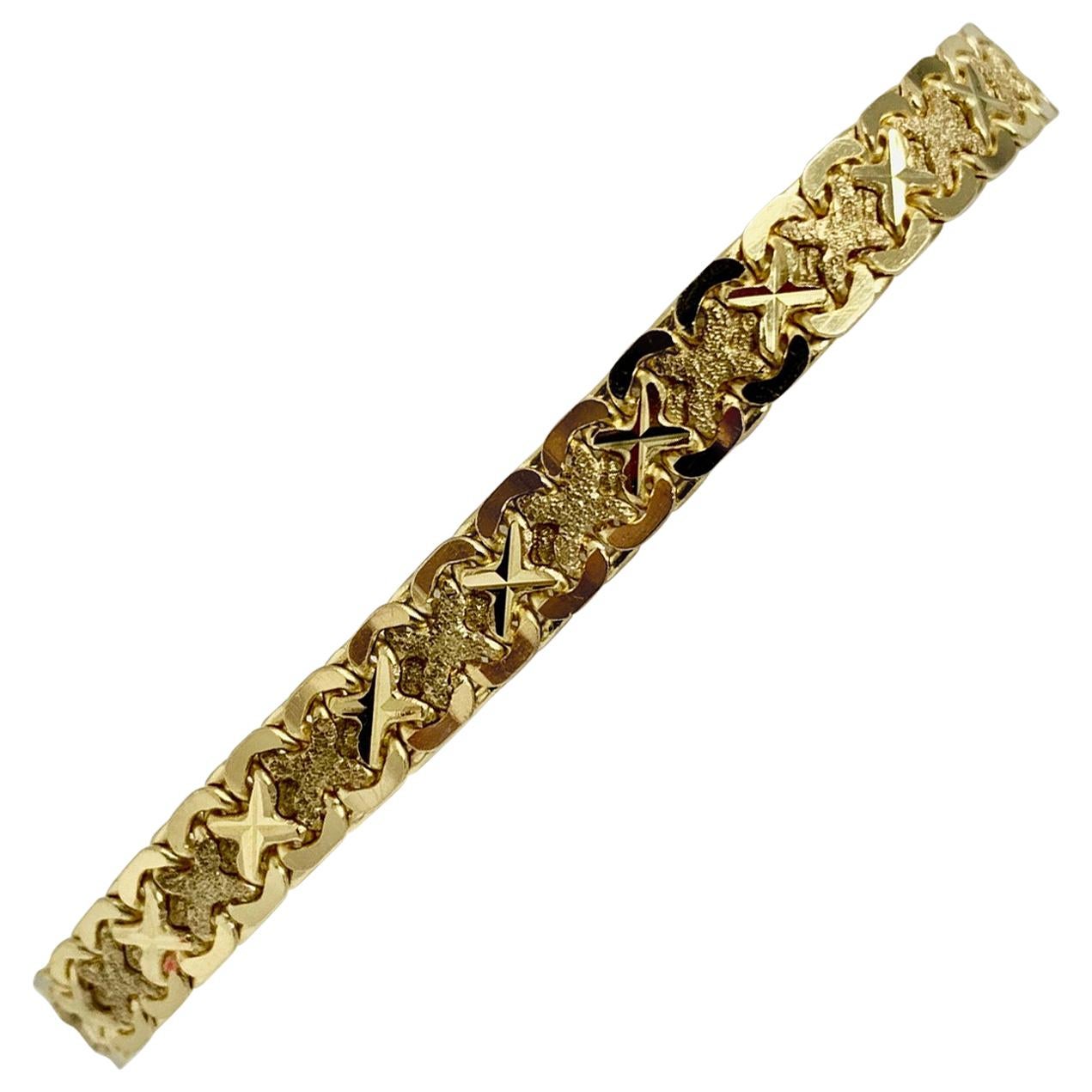 14 Karat Yellow Gold Fancy Link Aurafin Bracelet