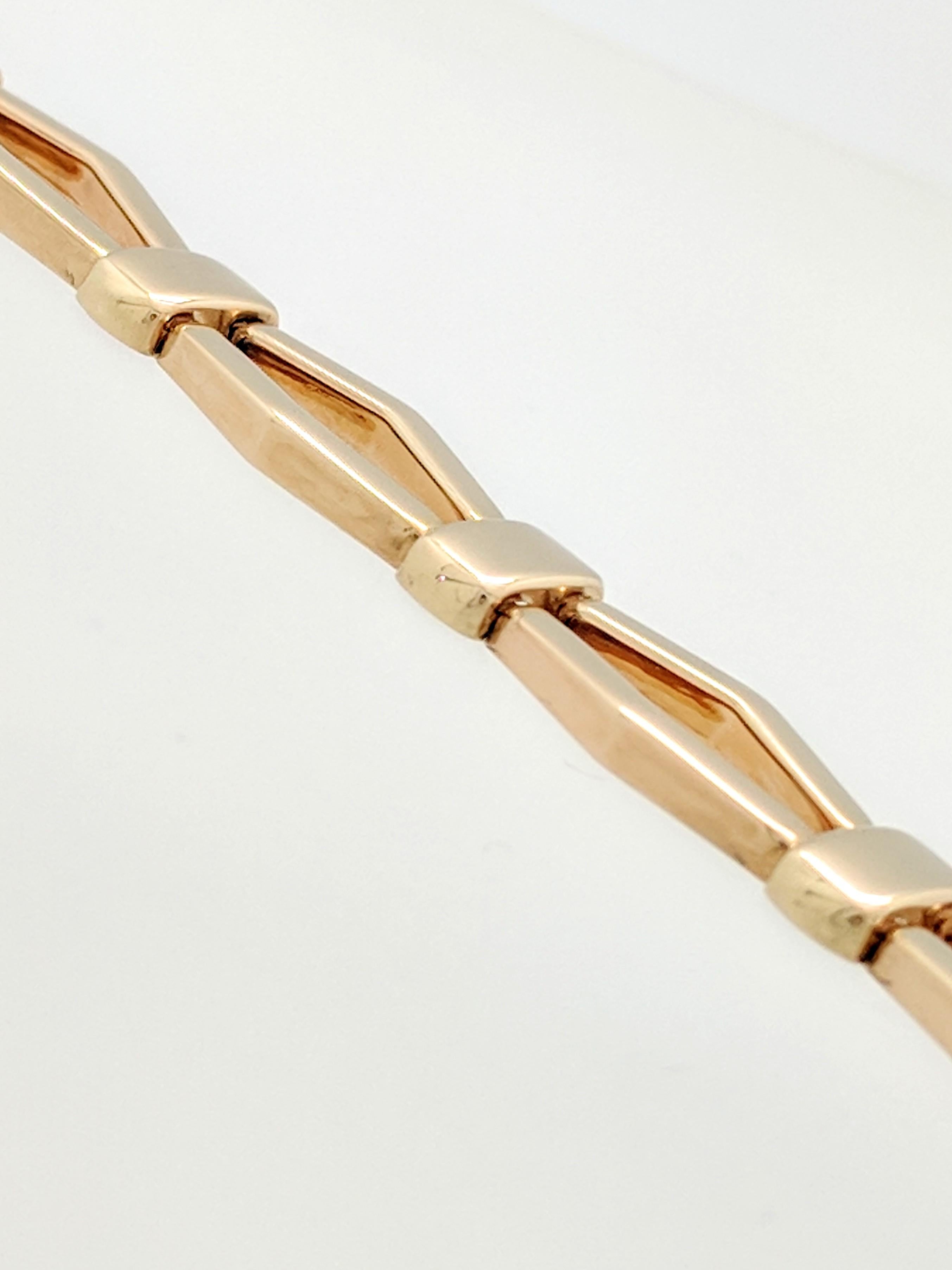 Women's or Men's 14 Karat Yellow Gold Fancy Link Bracelet