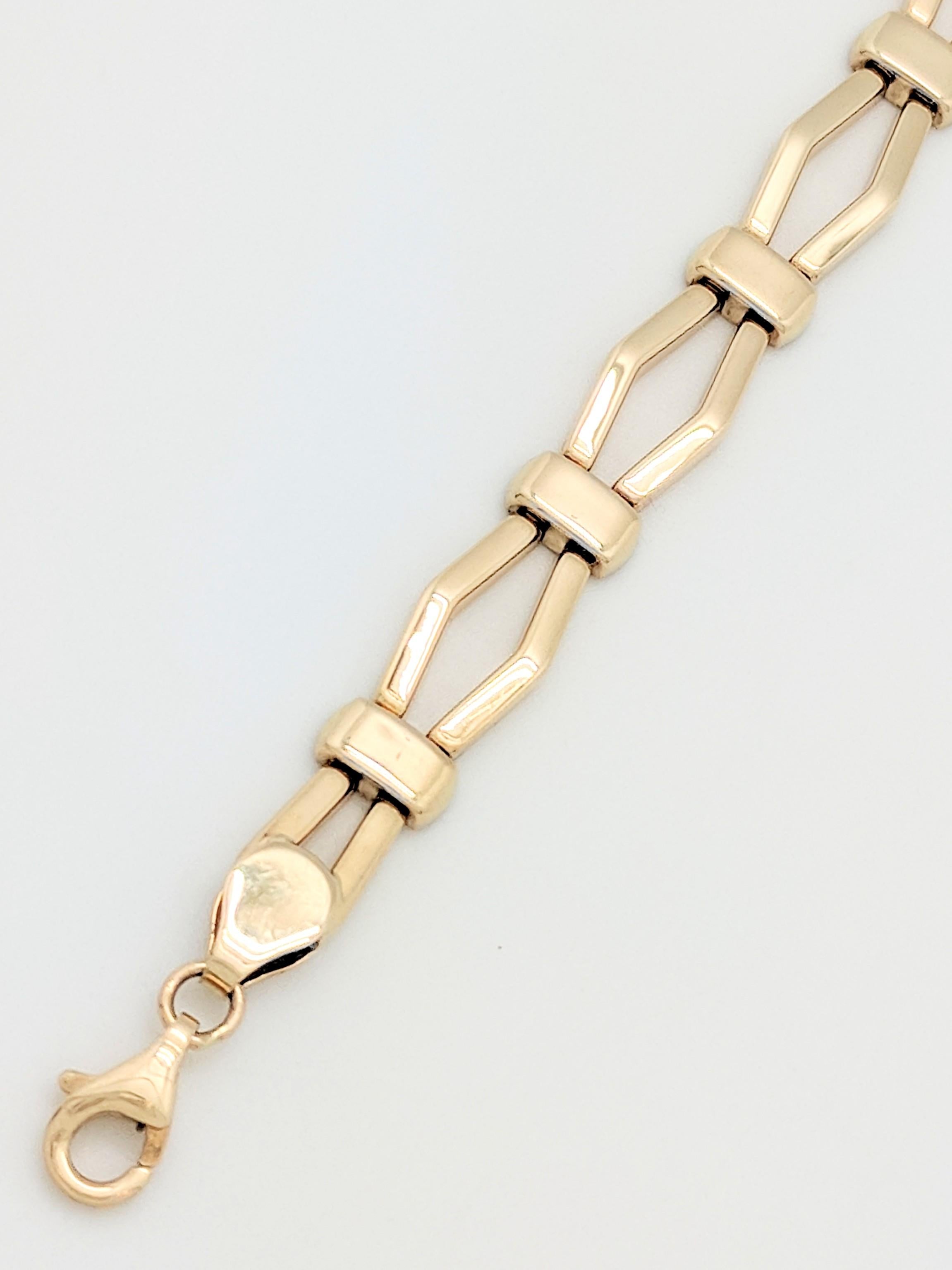 14 Karat Yellow Gold Fancy Link Bracelet 2