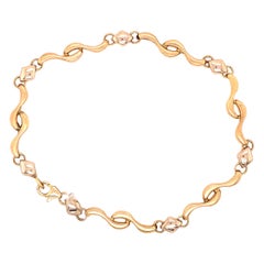 14 Karat Gelbgold Ausgefallenes Gliederarmband