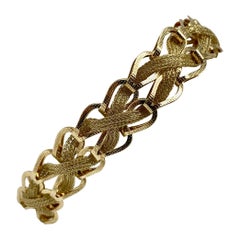 14 Karat Yellow Gold Fancy Mesh Weave Link Bracelet