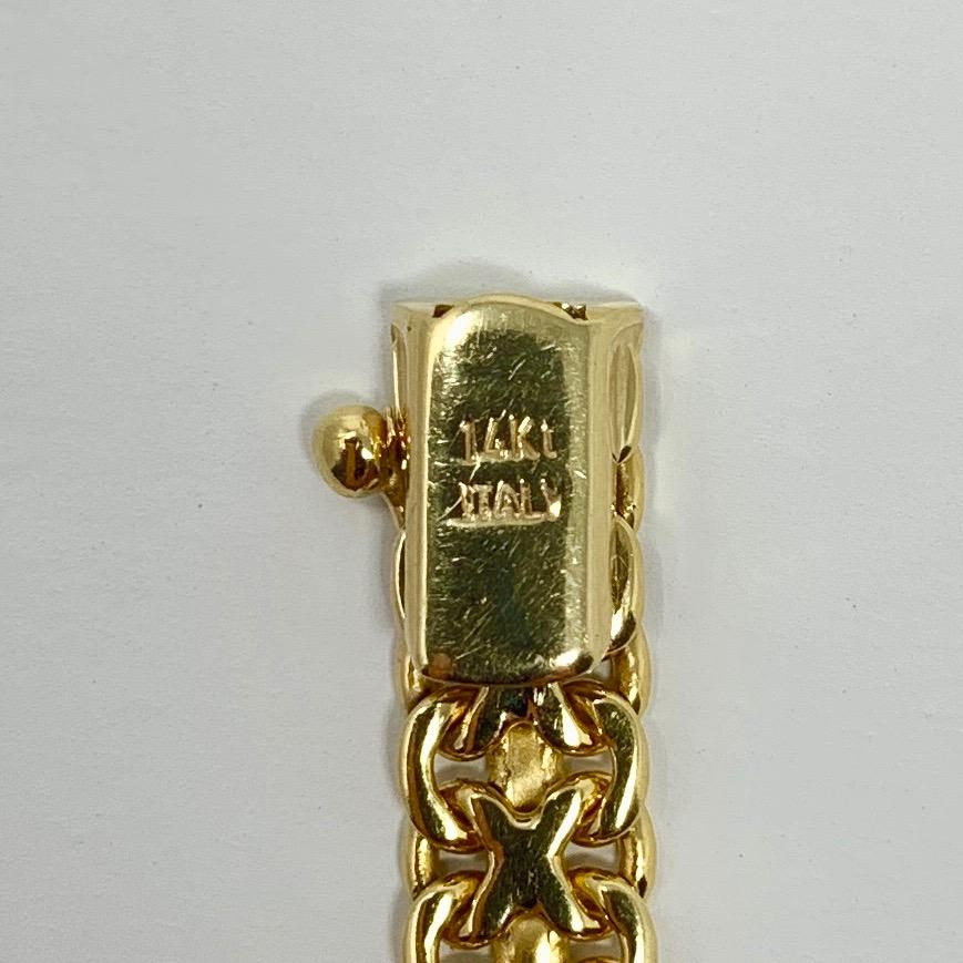 14 Karat Yellow Gold Fancy X Link Bracelet 2