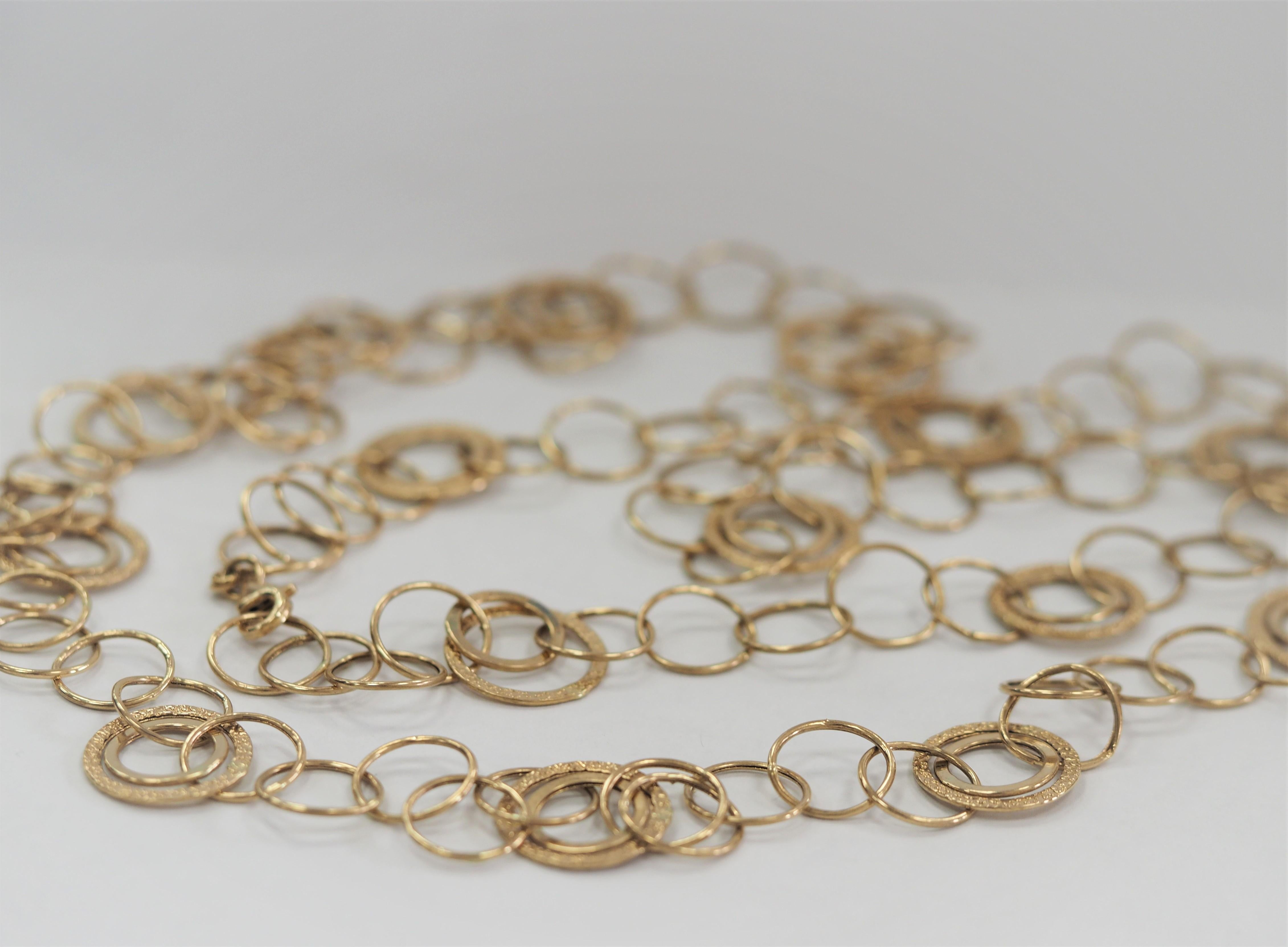14 Karat Yellow Gold Fashion Circle Chain Necklace 4