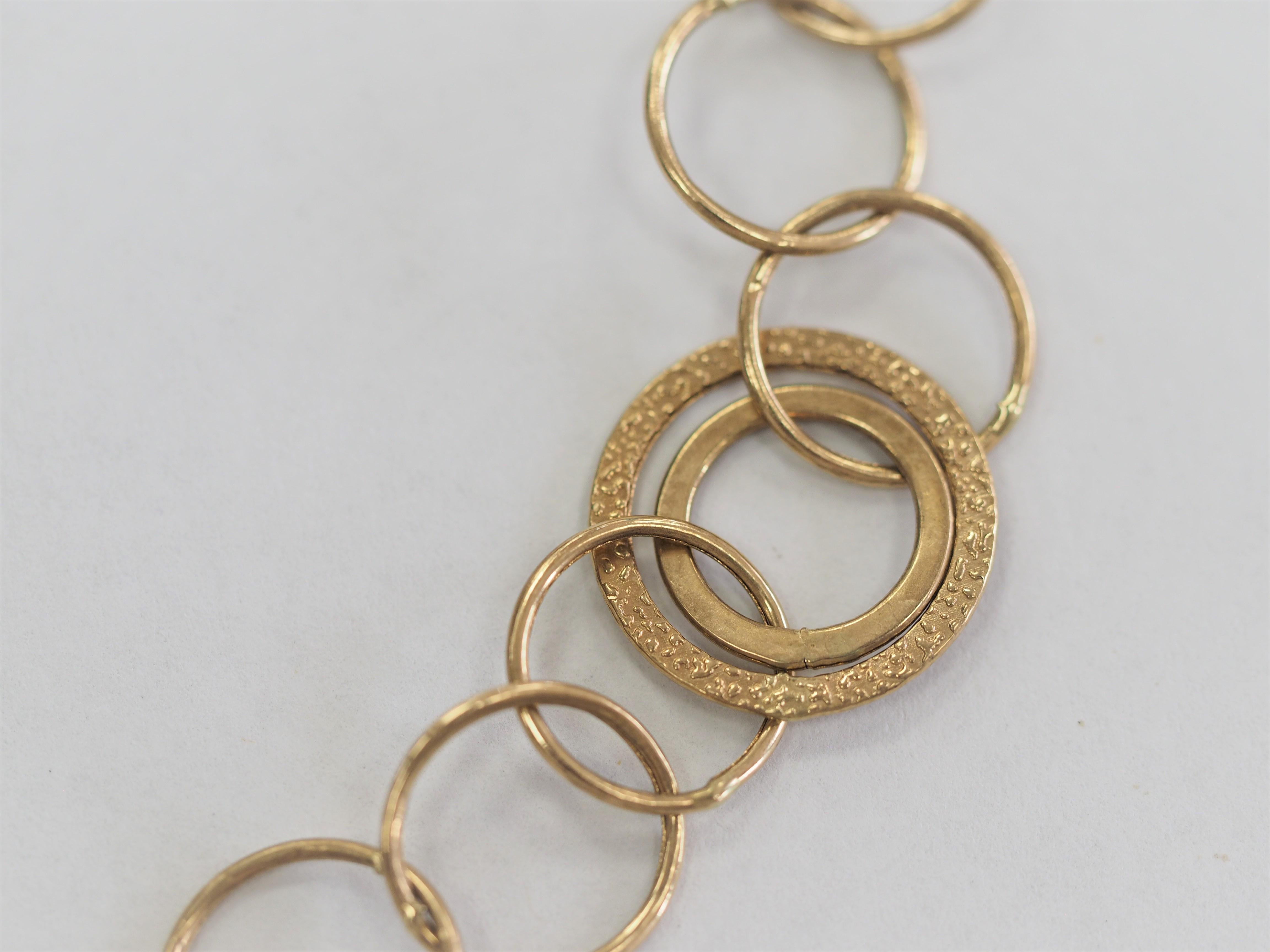 14 Karat Yellow Gold Fashion Circle Chain Necklace 1