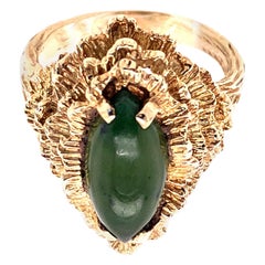 14 Karat Yellow Gold Fashion Jade Ring