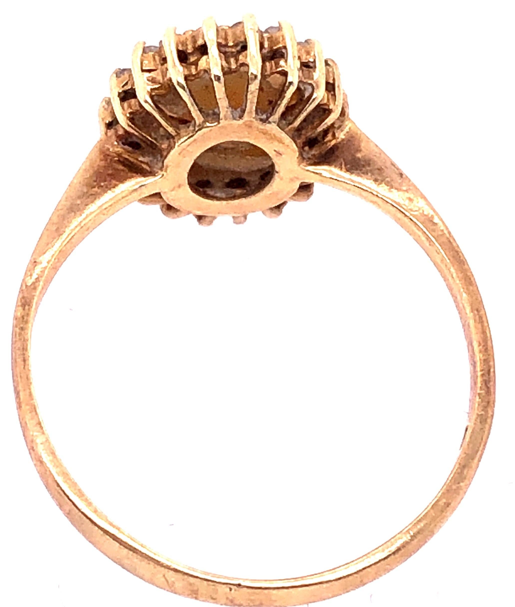 14 Karat Yellow Gold Fashion Pearl Ring with Diamonds In Good Condition For Sale In Manhasset, NY