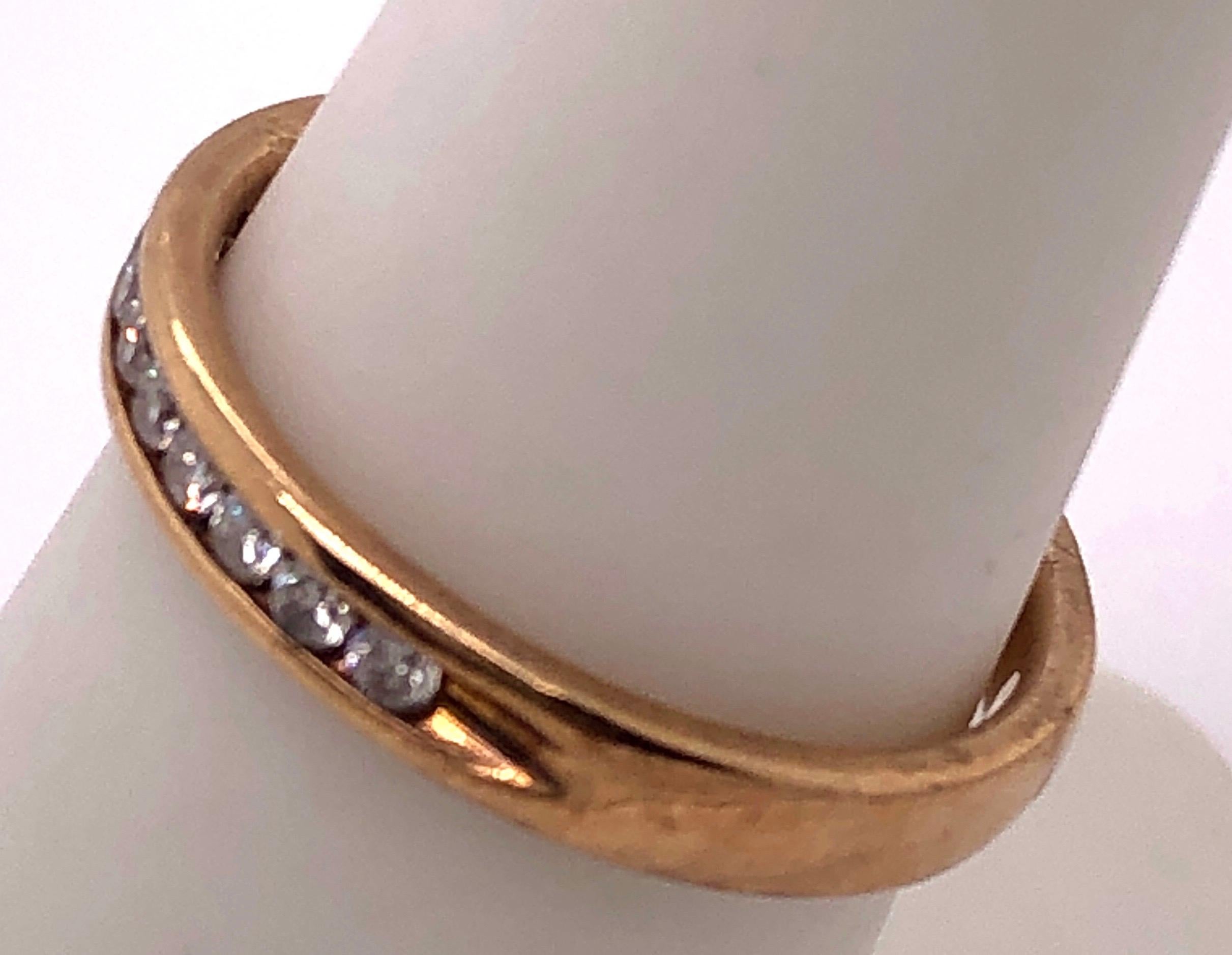 Round Cut 14 Karat Yellow Gold Fashion Ring with Diamonds .33 Total Diamond Weight For Sale