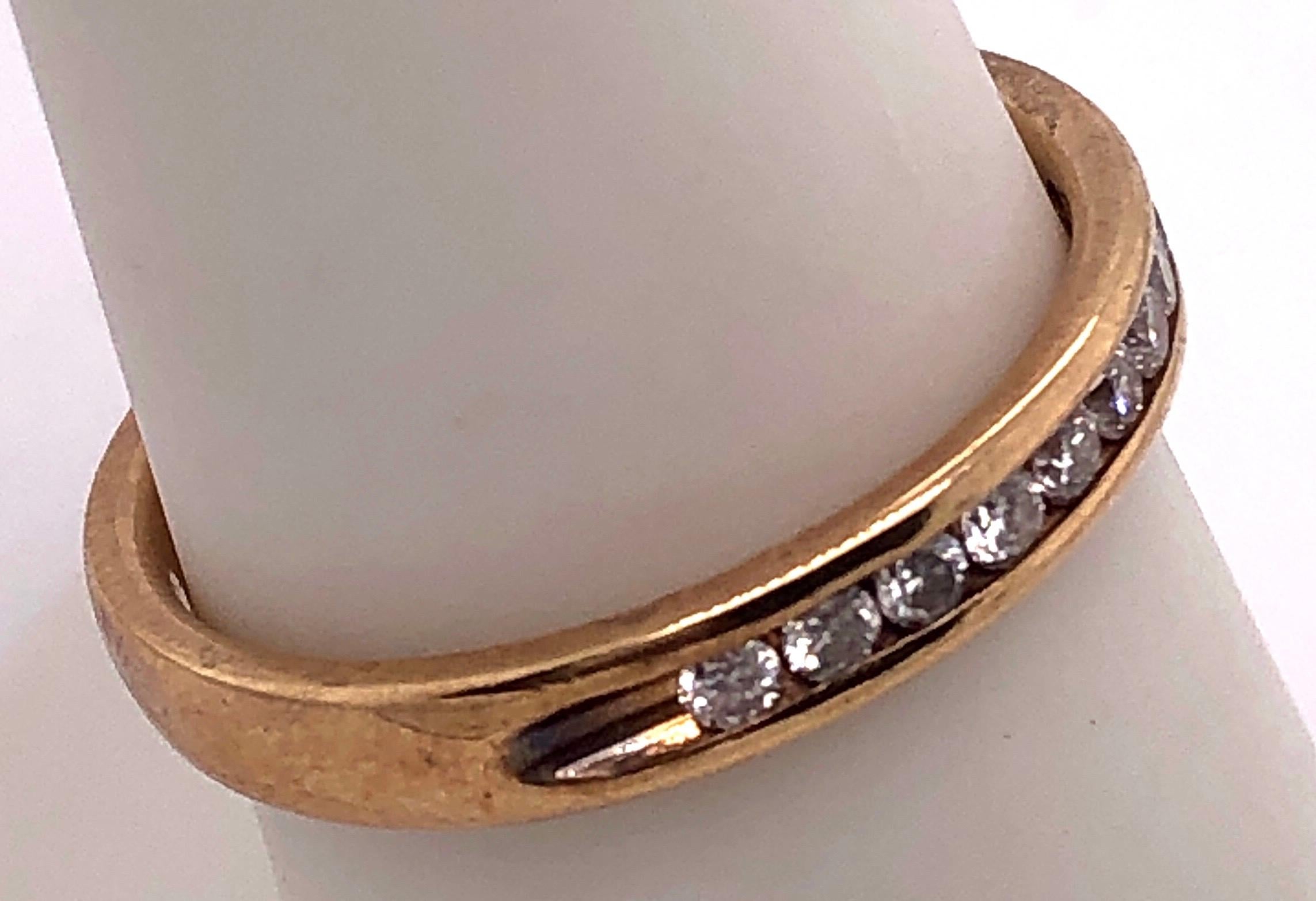 Women's or Men's 14 Karat Yellow Gold Fashion Ring with Diamonds .33 Total Diamond Weight For Sale