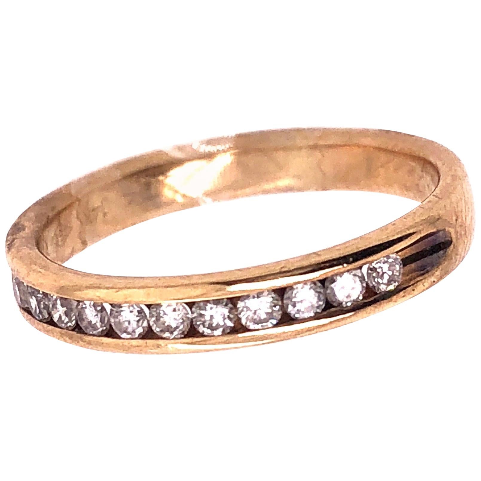 14 Karat Yellow Gold Fashion Ring with Diamonds .33 Total Diamond Weight For Sale