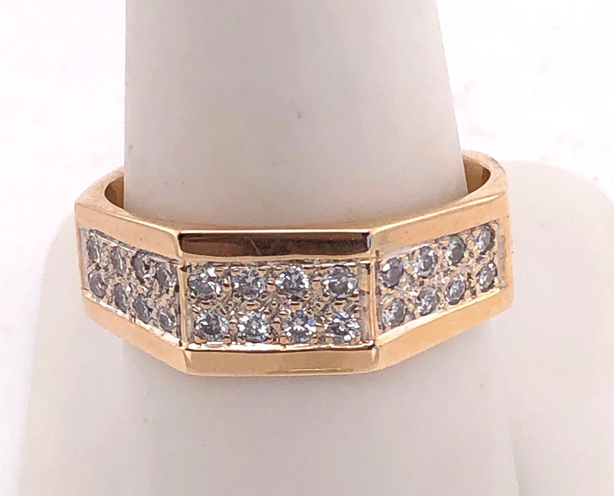 14 Karat Yellow Gold Fashion Ring with Diamonds For Sale 5